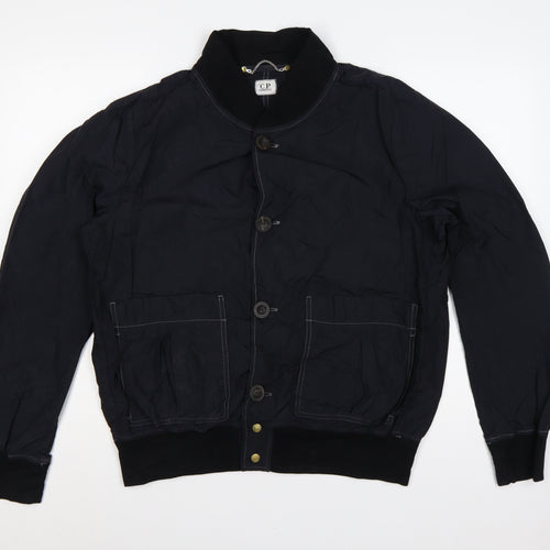 C.P. Company Men’s Black L Nylon Button Bomber Jacket
