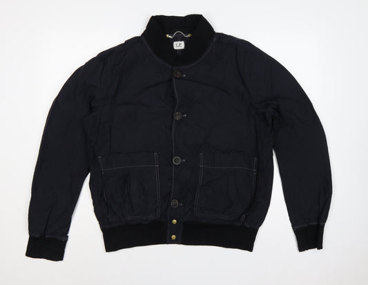 C.P. Company Men’s Black L Nylon Button Bomber Jacket