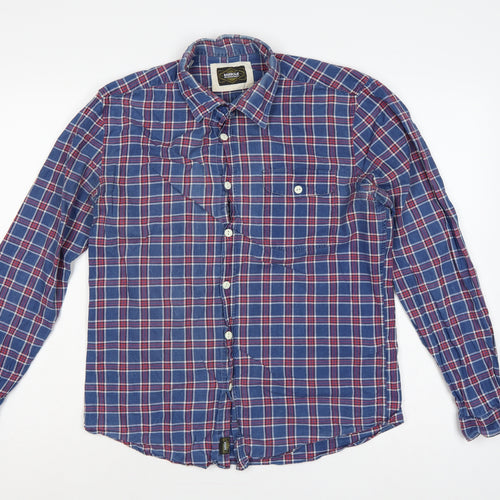 Barbour International Men’s Blue Plaid Check Long Sleeve Shirt M