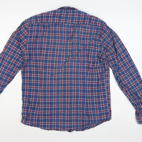 Barbour International Men’s Blue Plaid Check Long Sleeve Shirt M