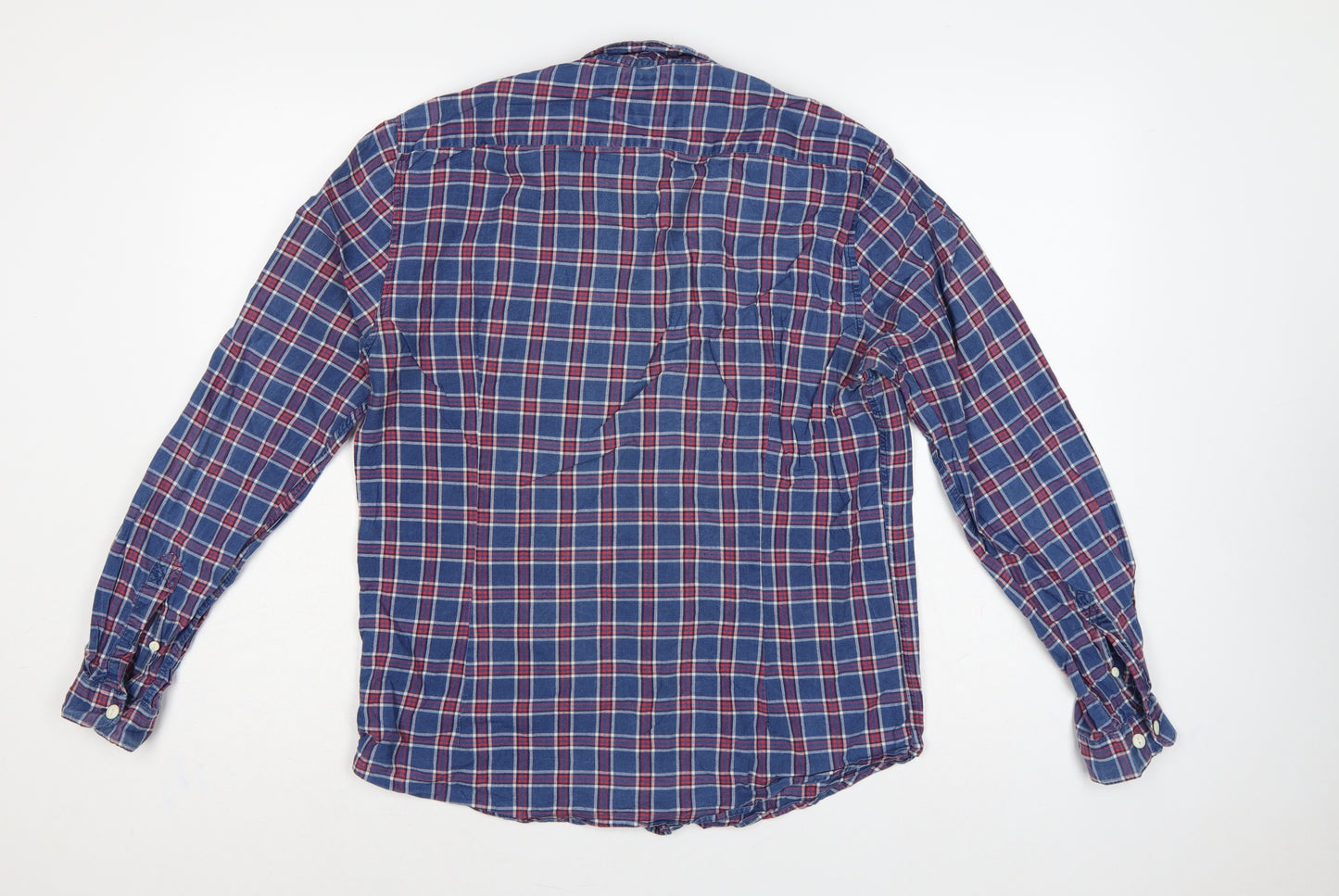 Barbour International Men’s Blue Plaid Check Long Sleeve Shirt M