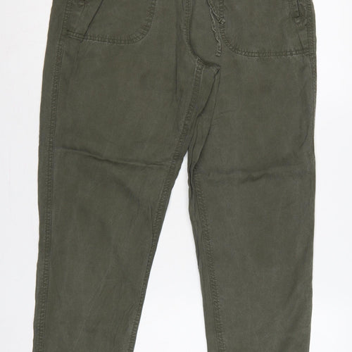 Marks & Spencer Women Green UK 12 Long Lyocell Tapered Joggers