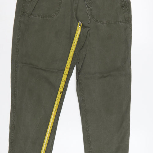 Marks & Spencer Women Green UK 12 Long Lyocell Tapered Joggers