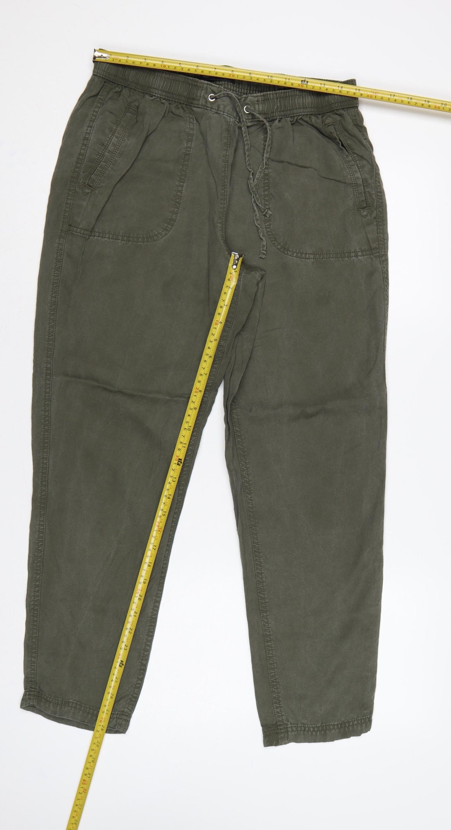 Marks & Spencer Women Green UK 12 Long Lyocell Tapered Joggers