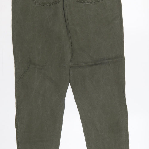 Marks & Spencer Women Green UK 12 Long Lyocell Tapered Joggers