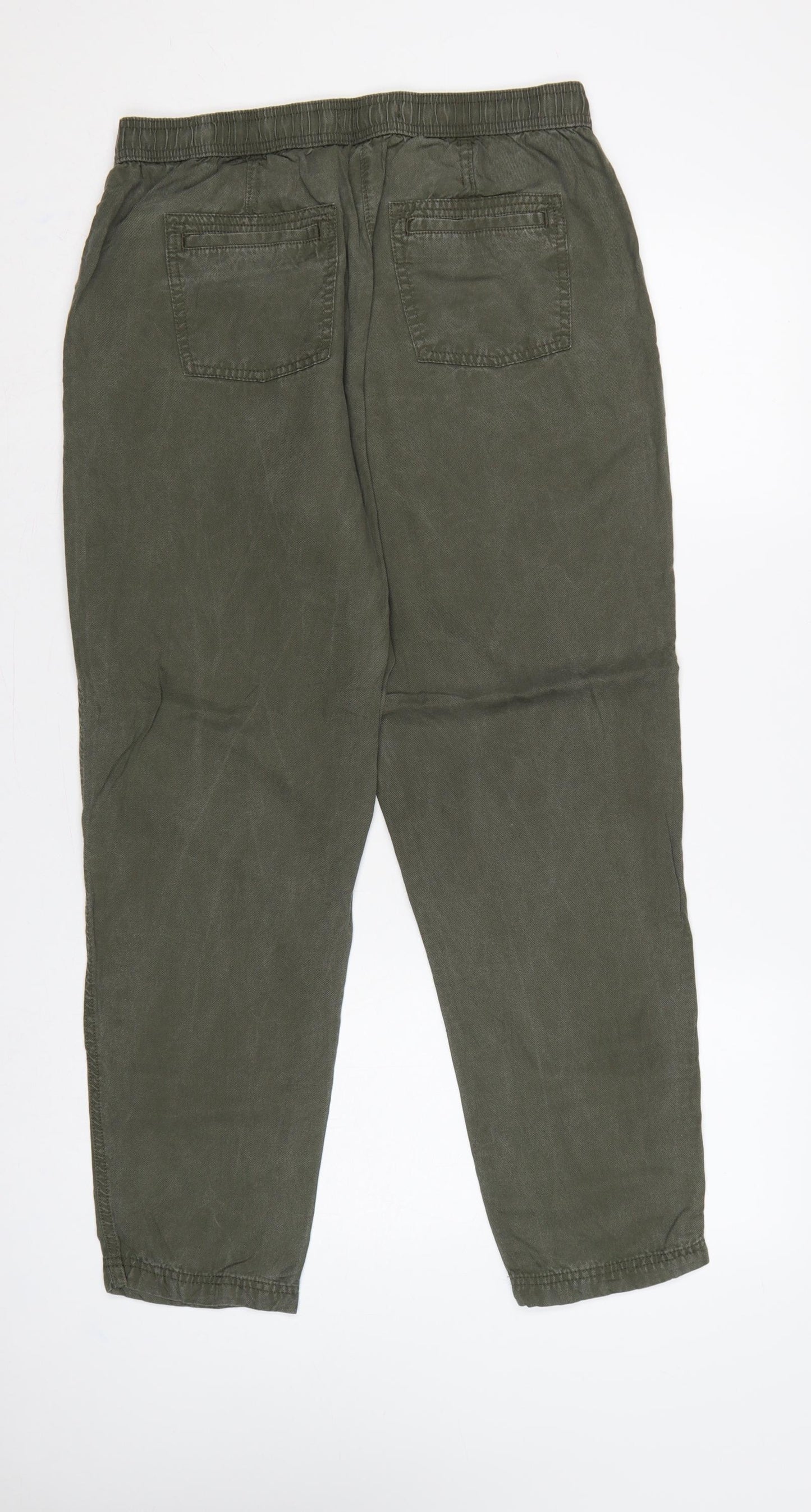 Marks & Spencer Women Green UK 12 Long Lyocell Tapered Joggers