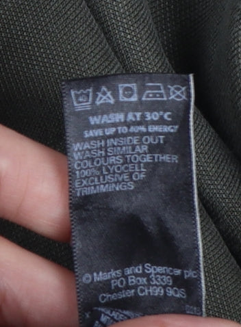 Marks & Spencer Women Green UK 12 Long Lyocell Tapered Joggers