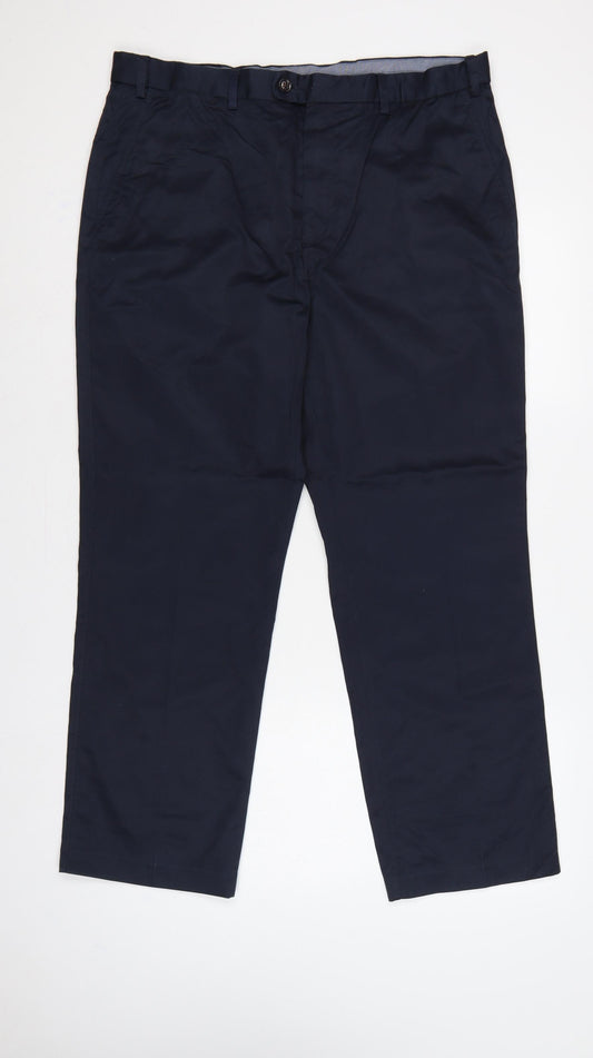 Marks and Spencer Men’s Blue Chino Trousers 36in Waist 29in Leg