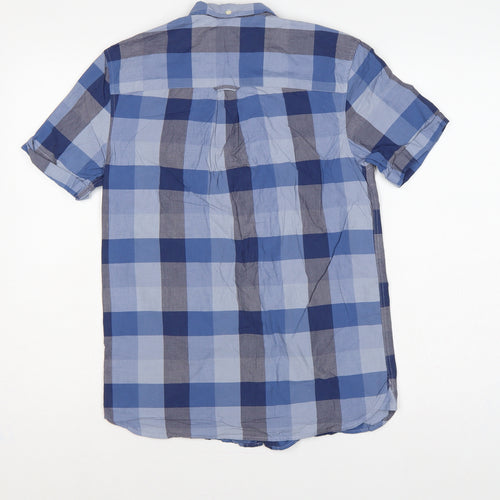 Lyle & Scott Men's Blue Check XS Short Sleeve Button-Down Shirt