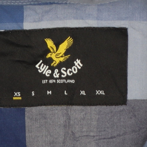 Lyle & Scott Men's Blue Check XS Short Sleeve Button-Down Shirt