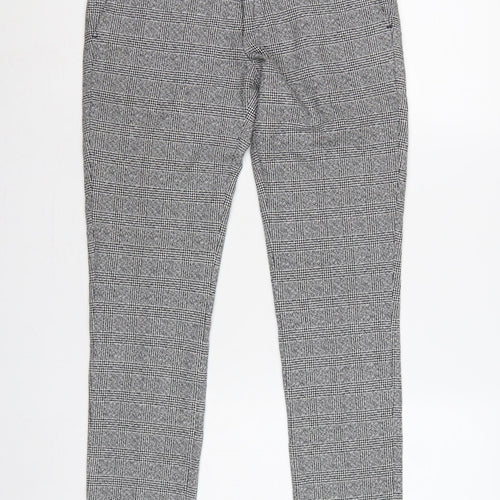 River Island Men Grey Check Slim Fit Dress Trousers UK 28R