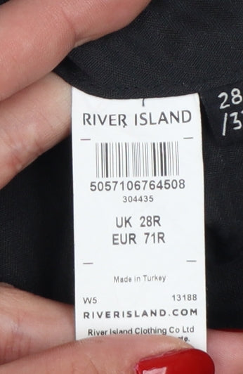 River Island Men Grey Check Slim Fit Dress Trousers UK 28R
