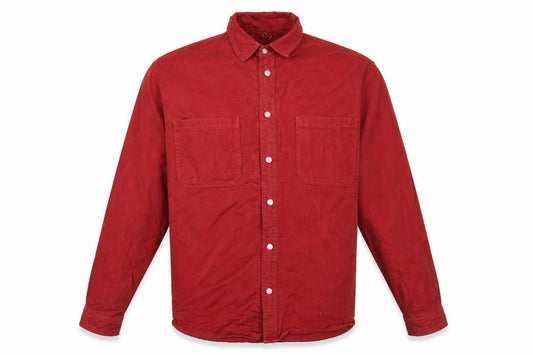 Zara Man Men's Red M Relaxed Fit Cotton Twill Button Shirt Jacket
