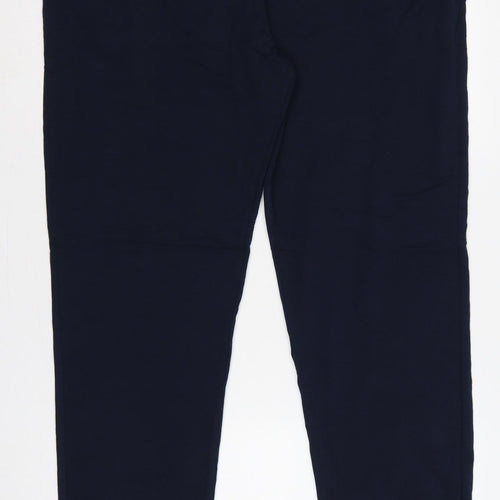 Marks and Spencer Men Blue 2XL Long Jogger Trousers Elastic Waist