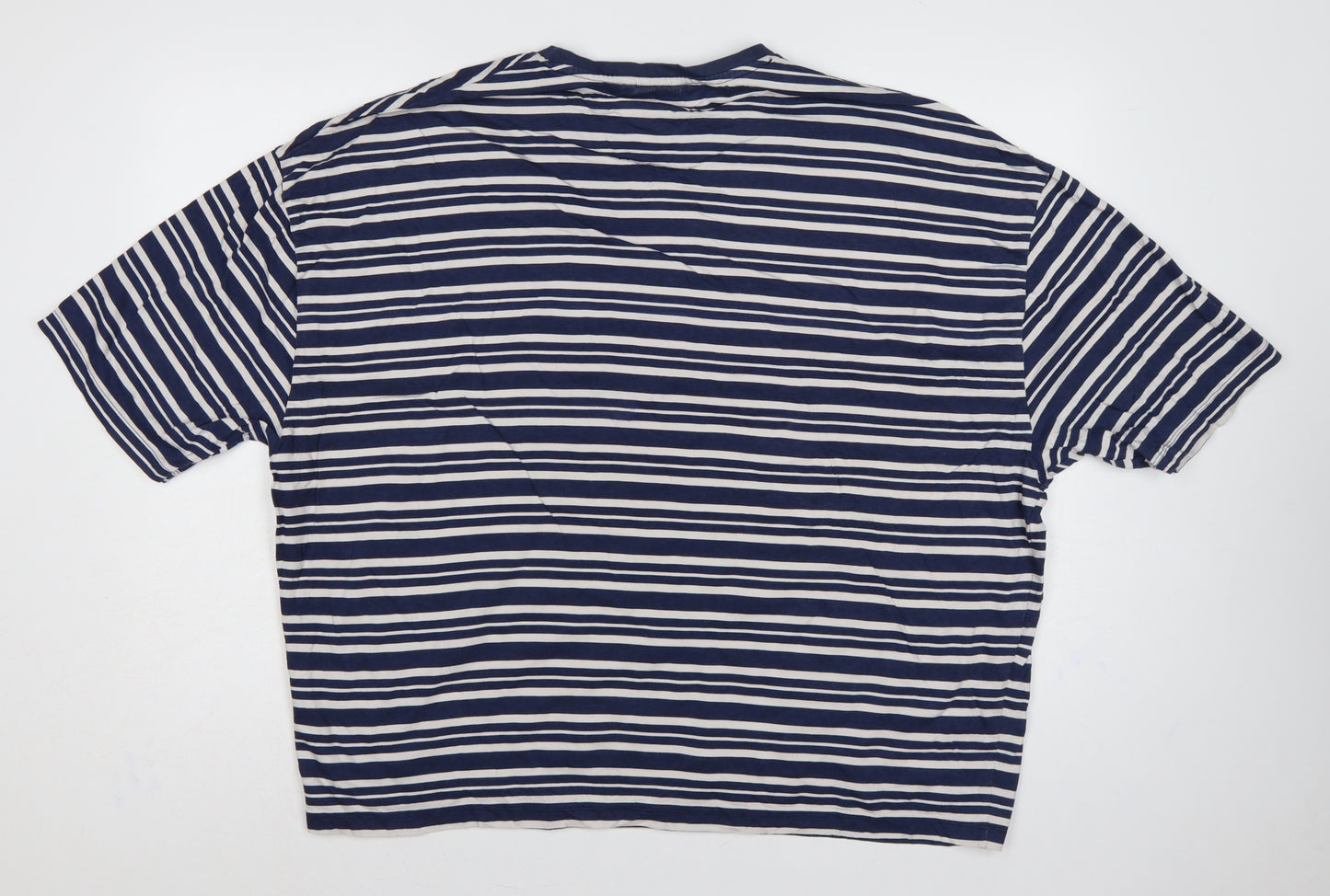 ASOS Design Women Blue White Stripe XL Cotton Jersey T-Shirt