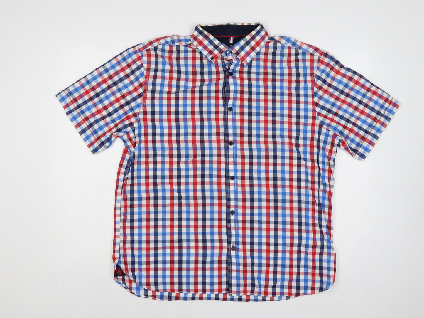 Marks & Spencer Blue Harbour Men's L Multicolour Check Short Sleeve Shirt