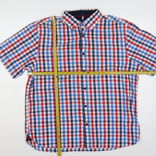 Marks & Spencer Blue Harbour Men's L Multicolour Check Short Sleeve Shirt