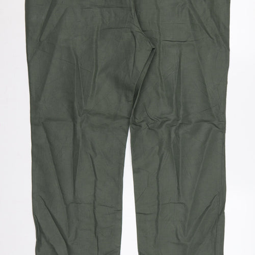 Marks and Spencer Men Green 42in 33in Linen Blend Chino Trousers