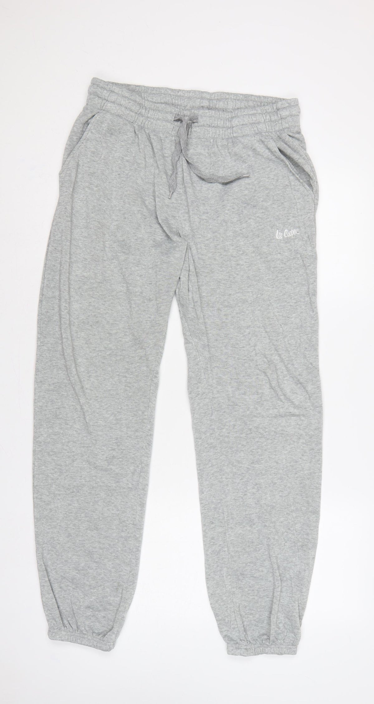 Back view of Lee Cooper Women Grey 2XL Jogger Sweatpants Logo Drawstring Pockets