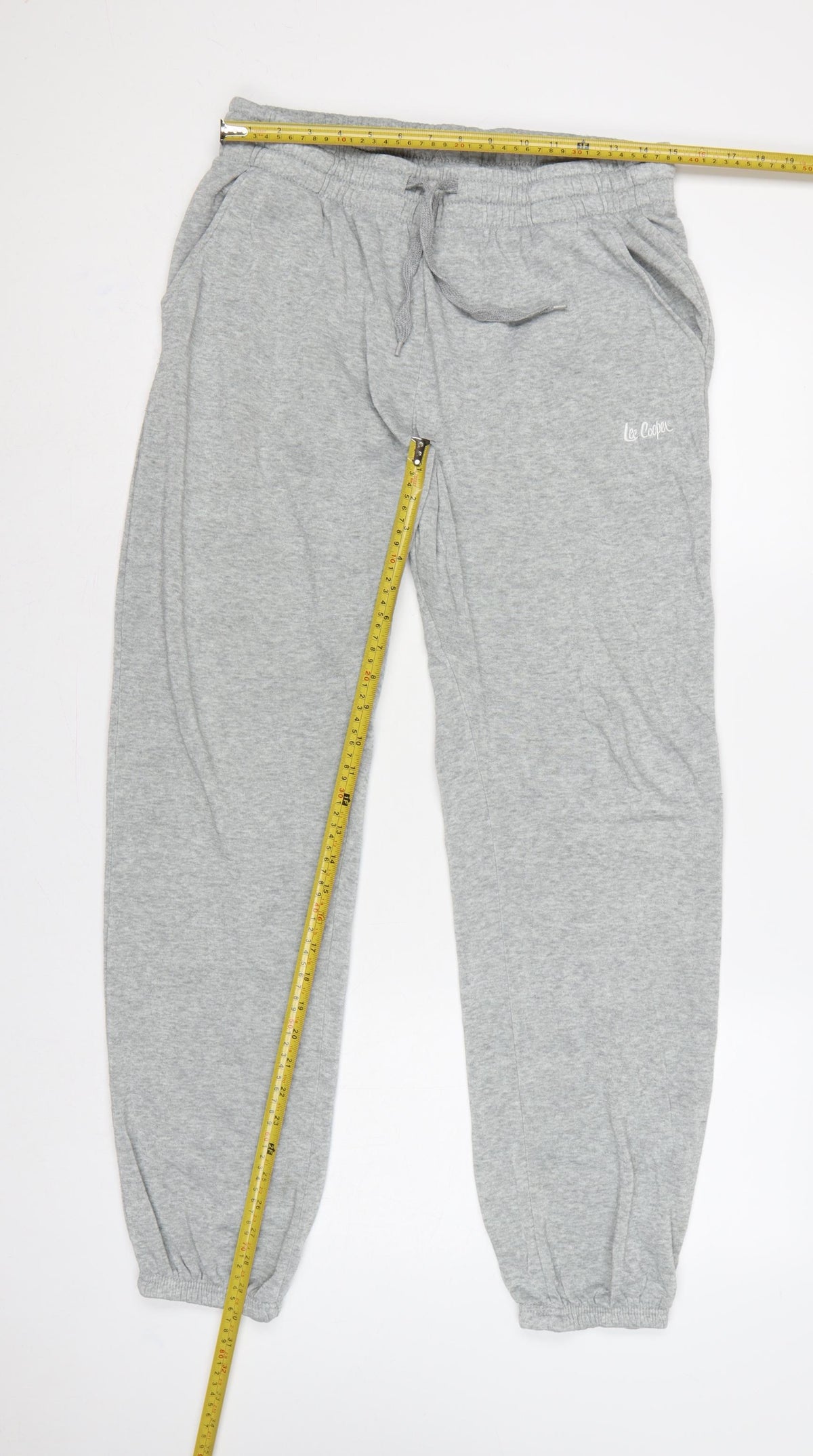 Close-up detail of Lee Cooper Women Grey 2XL Jogger Sweatpants Logo Drawstring Pockets