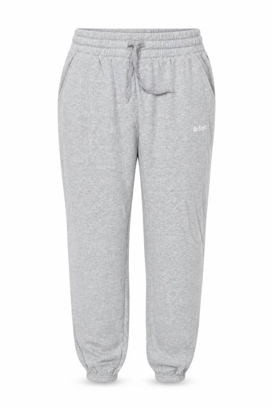 Front view of Lee Cooper Women Grey 2XL Jogger Sweatpants Logo Drawstring Pockets