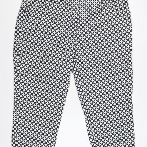 Marks and Spencer Women’s Black Ivory Geometric Straight Trousers UK 20