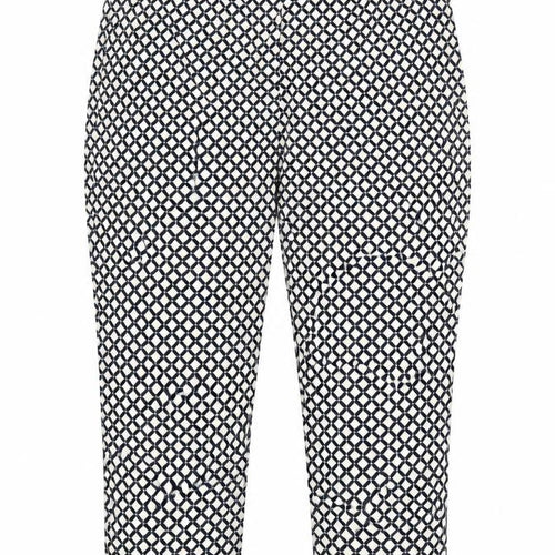 Marks and Spencer Women’s Black Ivory Geometric Straight Trousers UK 20