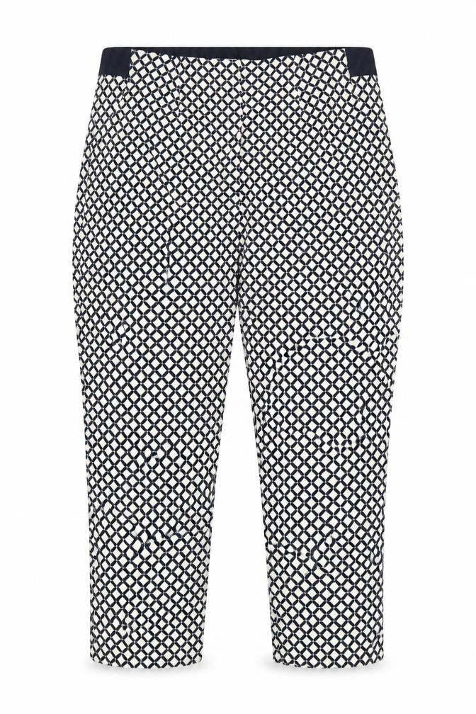 Marks and Spencer Women’s Black Ivory Geometric Straight Trousers UK 20