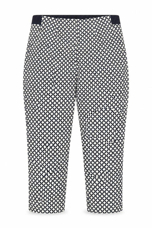 Marks and Spencer Women’s Black Ivory Geometric Straight Trousers UK 20