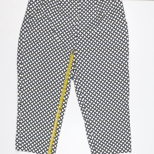 Marks and Spencer Women’s Black Ivory Geometric Straight Trousers UK 20