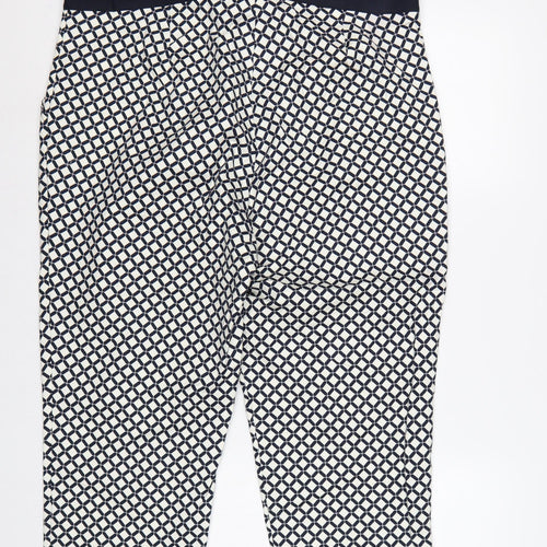 Marks and Spencer Women’s Black Ivory Geometric Straight Trousers UK 20