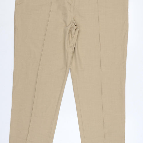 M&S Women’s Beige Size 20 Tailored Tapered Trousers Elastic Waist