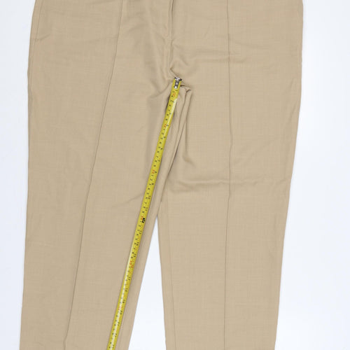 M&S Women’s Beige Size 20 Tailored Tapered Trousers Elastic Waist