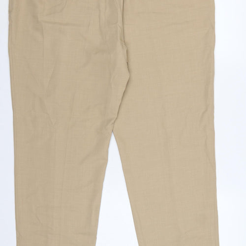 M&S Women’s Beige Size 20 Tailored Tapered Trousers Elastic Waist