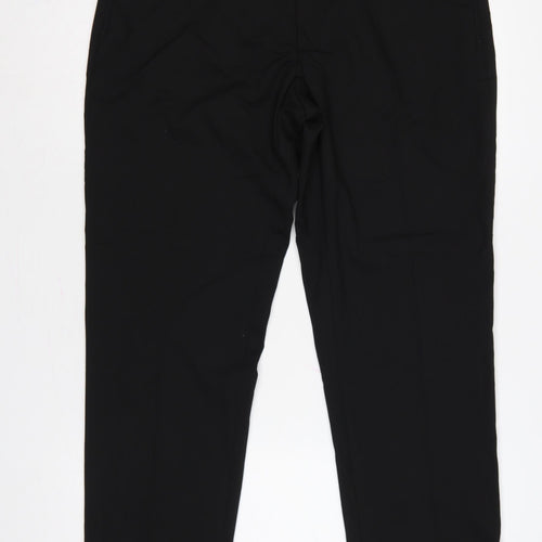 Marks and Spencer Men Black 36 Tailored Stretch Dress Trousers