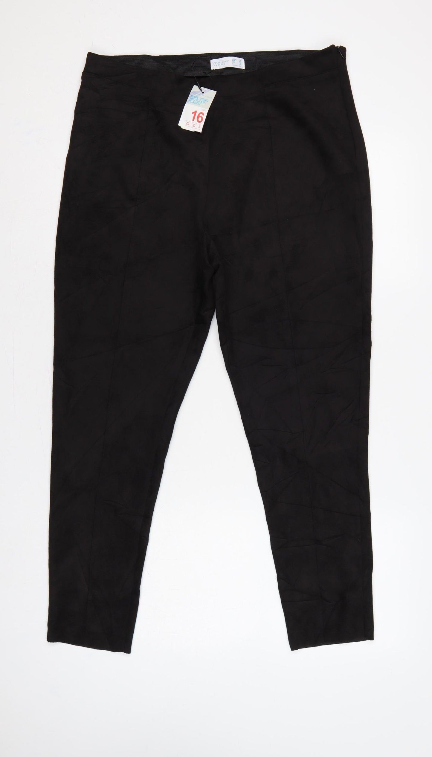 Primark Cares Women's Black Size 16 Slim Stretch Trousers