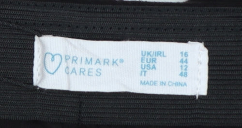 Primark Cares Women's Black Size 16 Slim Stretch Trousers
