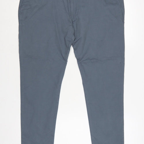 Marks & Spencer Men Grey 38/29 Skinny Fit Cotton Stretch Chino Trousers