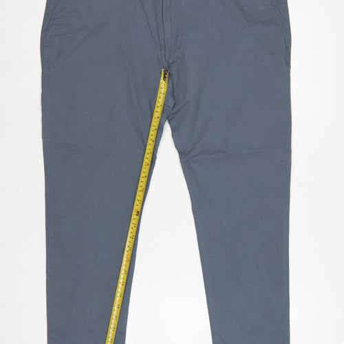 Marks & Spencer Men Grey 38/29 Skinny Fit Cotton Stretch Chino Trousers
