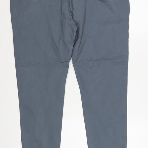 Marks & Spencer Men Grey 38/29 Skinny Fit Cotton Stretch Chino Trousers