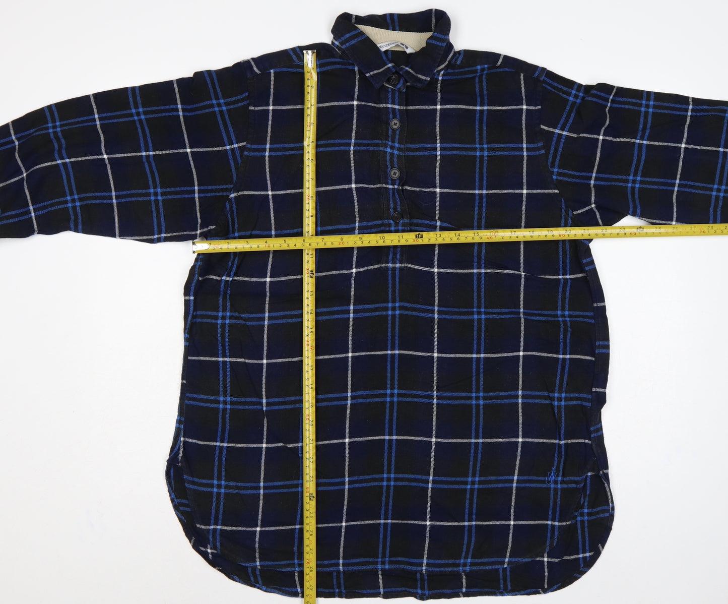 JW Anderson Women’s Blue Check Cotton Tunic Shirt Size S