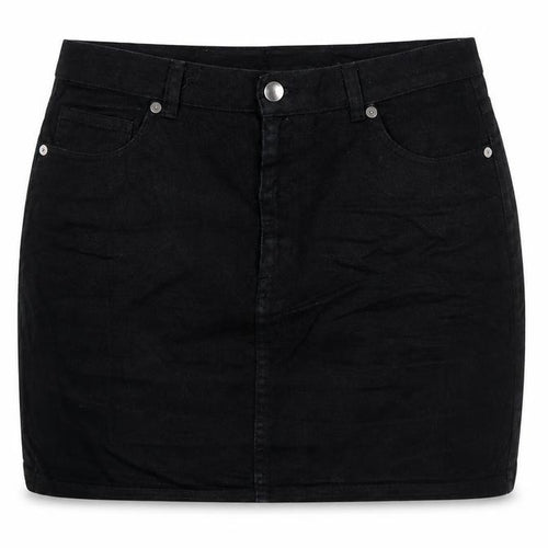 Monki Women Black UK 12 High Rise Denim Mini Pencil Skirt Pockets