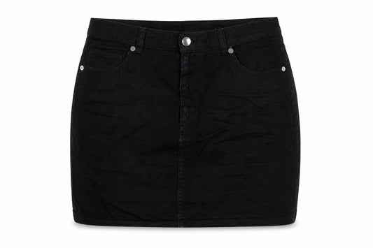 Monki Women Black UK 12 High Rise Denim Mini Pencil Skirt Pockets