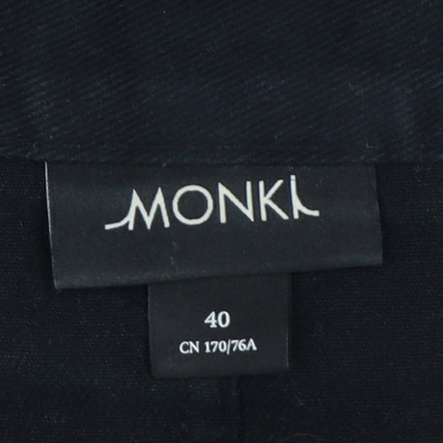 Monki Women Black UK 12 High Rise Denim Mini Pencil Skirt Pockets
