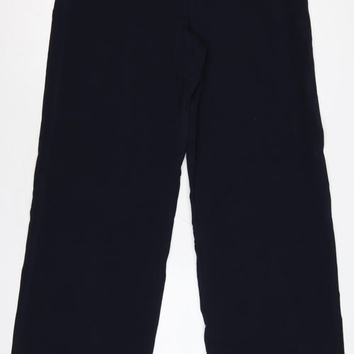 Marks and Spencer Women Blue UK 14 Long Wide-Leg Tailored Trousers