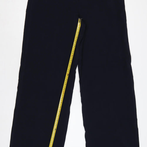 Marks and Spencer Women Blue UK 14 Long Wide-Leg Tailored Trousers