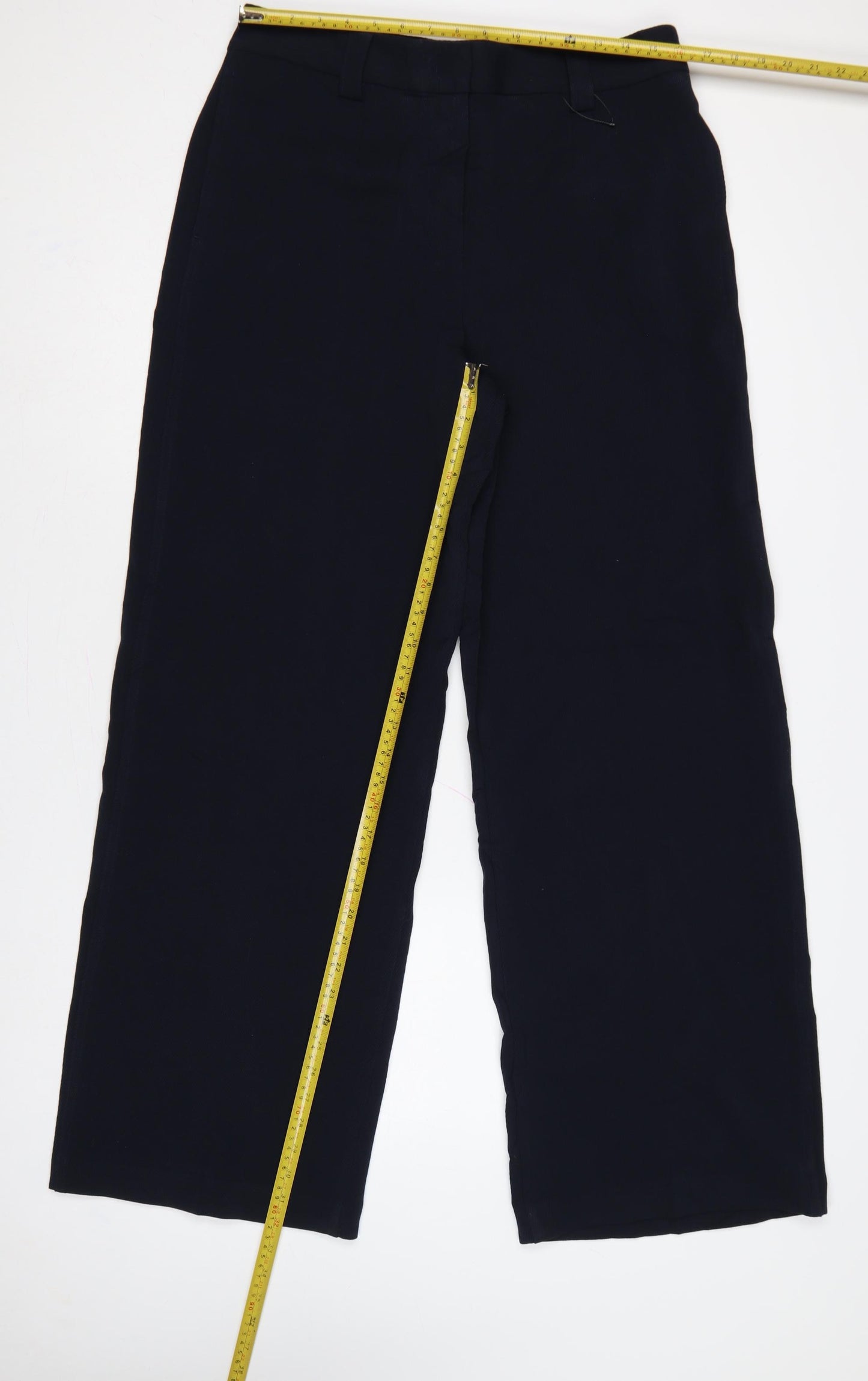 Marks and Spencer Women Blue UK 14 Long Wide-Leg Tailored Trousers