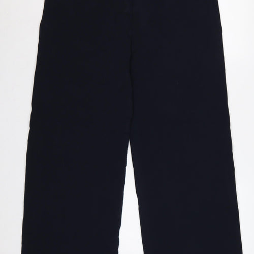 Marks and Spencer Women Blue UK 14 Long Wide-Leg Tailored Trousers