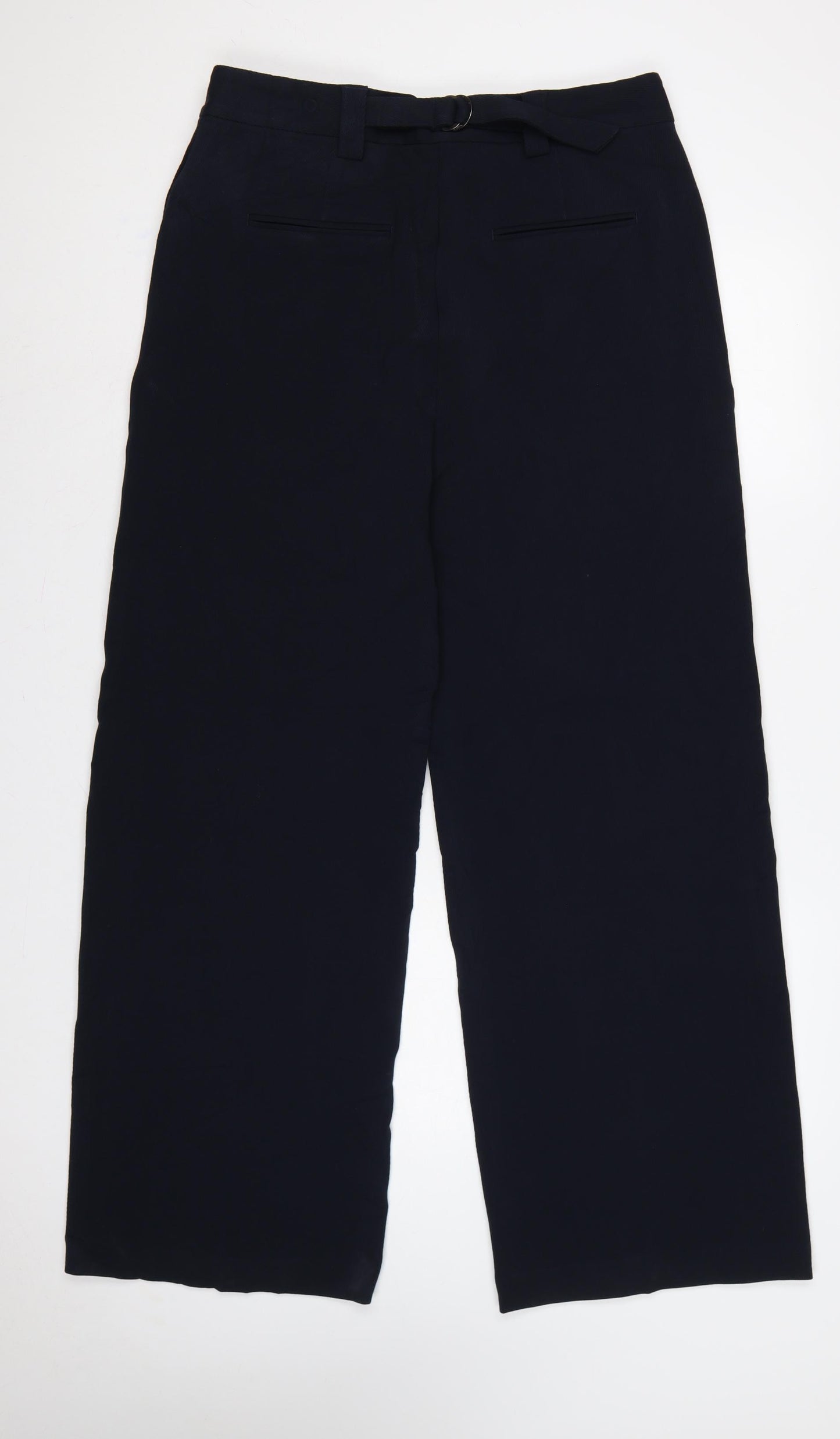 Marks and Spencer Women Blue UK 14 Long Wide-Leg Tailored Trousers