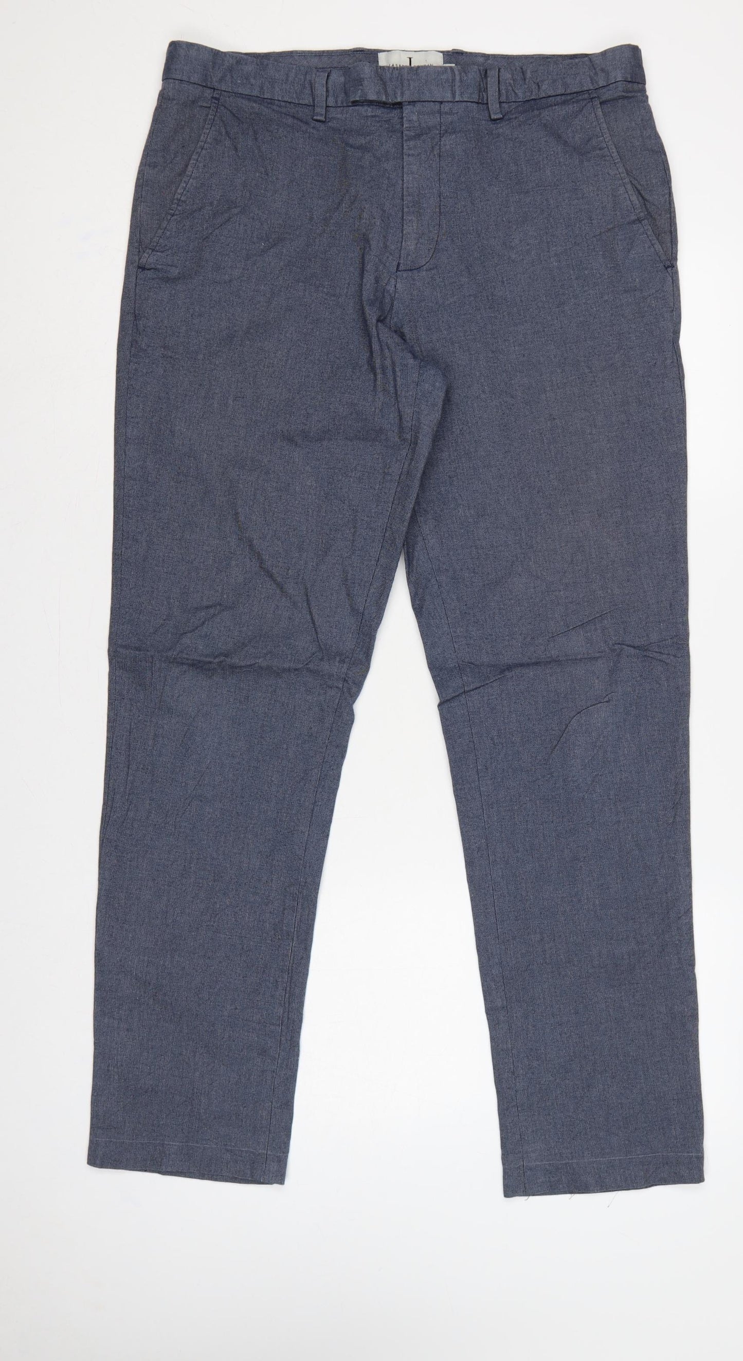 Jasper Conran Men’s Blue Cotton Chino Trousers 36R Regular